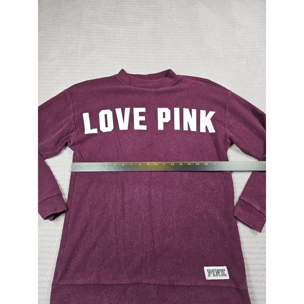 Victorias Secret Pink Sweatshirt Womens XS Oversized Mock Neck Terry Cloth - Picture 3 of 6